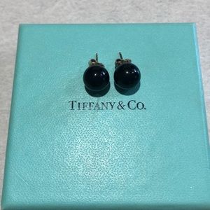 Tiffany and co black onyx earrings